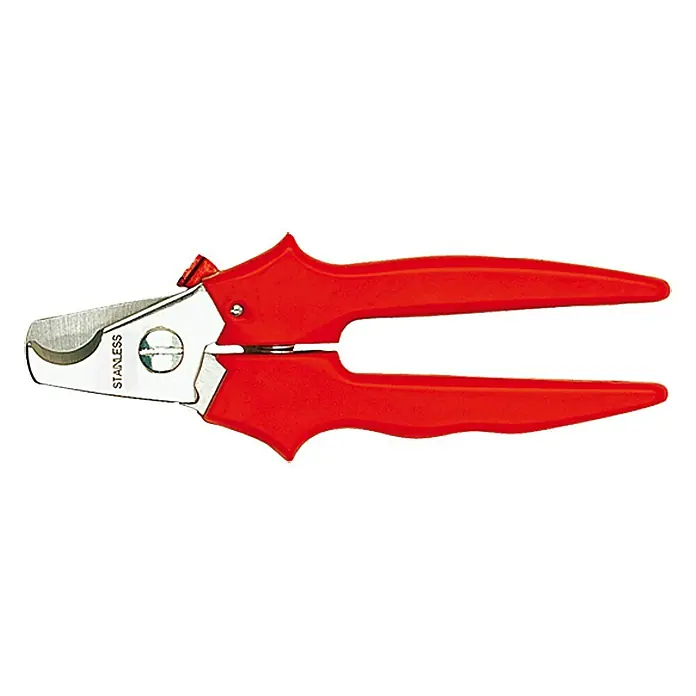 Wisent Kabelschere - Kabeldurchmesser bis 10 mm, Länge: 160 mm - Rote Krallenschere mit Edelstahlklingen, ideal für die Pflege von Haustieren. Präzises Schneiden für gesunde und gepflegte Krallen.