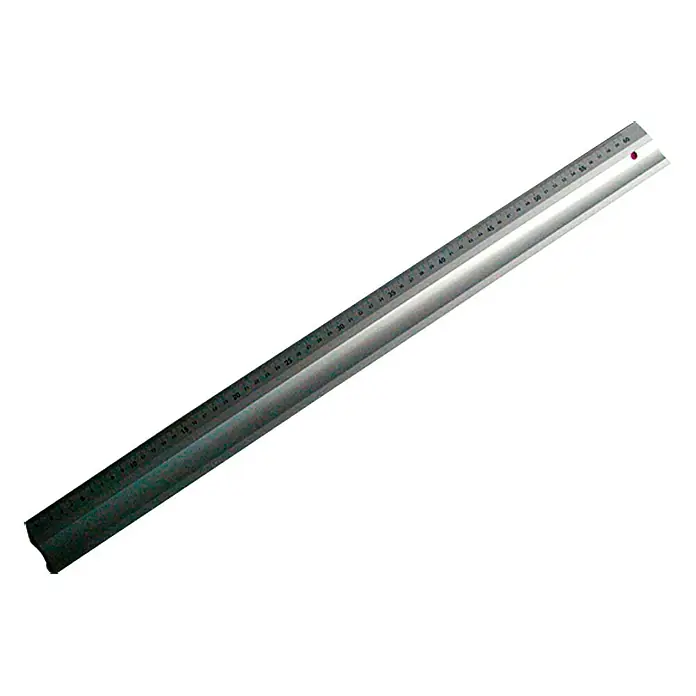 Wisent Lineal - Länge: 600 mm, Aluminium - Metallischer Messstab mit rotem Punkt für präzise Messungen in Schule, Büro und Werkstatt. Ideal zum Zeichnen und Konstruieren.