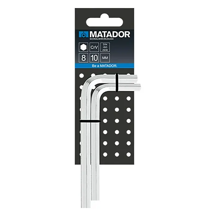 Matador Stiftschlüsselsatz - 2 -tlg., Schlüsselweite: 8 mm - 10 mm - Matador Winkelstiftschlüssel-Set mit den Größen 8 mm und 10 mm, ideal für Schraubarbeiten in Werkstatt und Hobby.