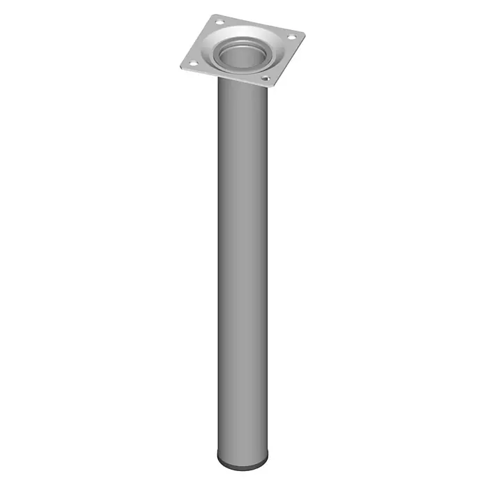 Element System Möbelfuß - Ø x H: 3 x 30 cm, Traglast: 50 kg, Stahl, Weiß/Aluminium - Metallfuß: Stabiler zylindrischer Ständer mit quadratischer Montageplatte für sicheren Halt und vielseitige Einsatzmöglichkeiten.