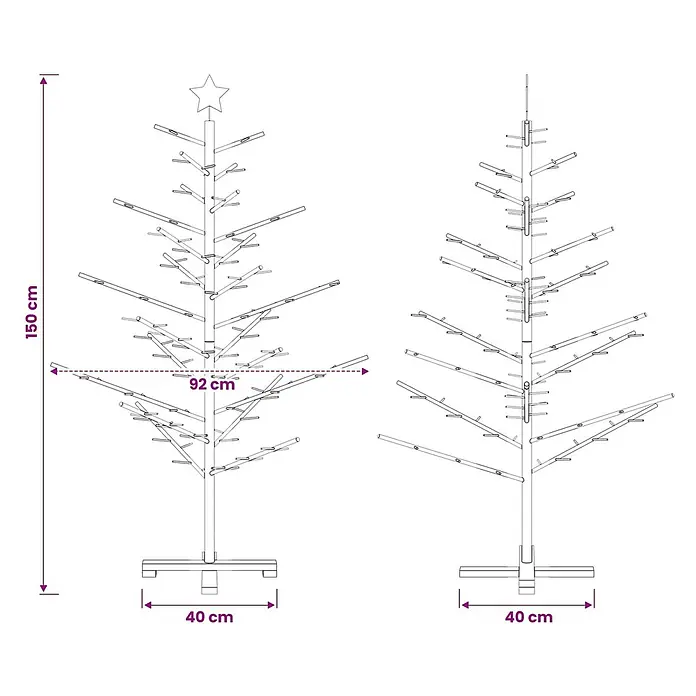 vidaXL Holz Weihnachtsbaum KOTKA 150 cm - 