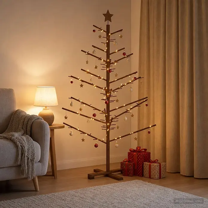 vidaXL Holz Weihnachtsbaum KOTKA 150 cm - 