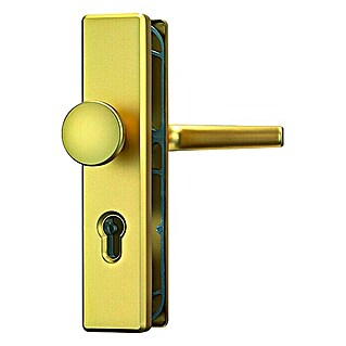 Abus Schutzbeschlag KLN 314 (Wohnungsabschlusstür, Messing, Türstärke: 37 mm - 47 mm, Knopf außen, Drücker innen)