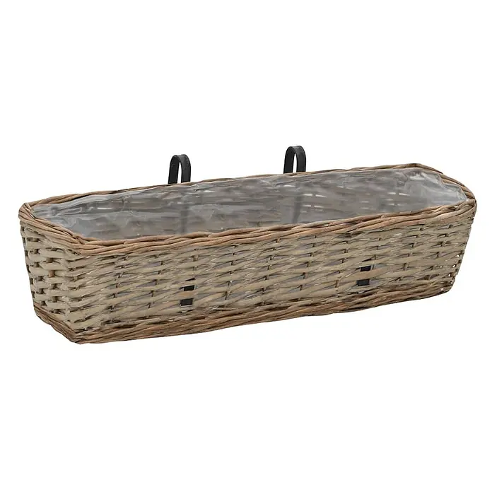 vidaXL Balkon Blumentöpfe 2 Stk. Weide mit PE Auskleidung 60 cm - 