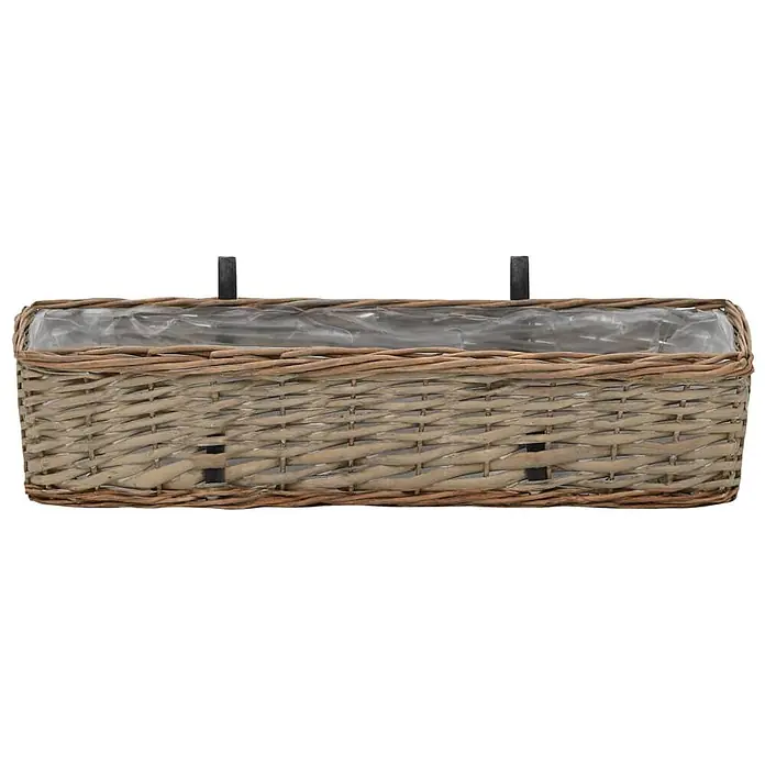 vidaXL Balkon Blumentöpfe 2 Stk. Weide mit PE Auskleidung 60 cm - 