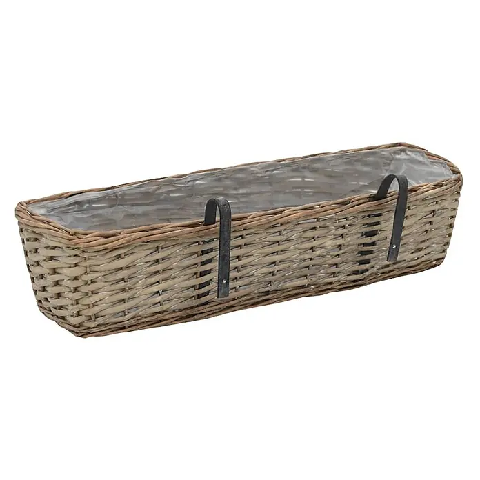 vidaXL Balkon Blumentöpfe 2 Stk. Weide mit PE Auskleidung 60 cm - 