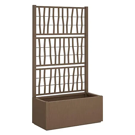 vidaXL Gartenpflanzer mit Gitter Braun 80 x 36 x 140 cm PP