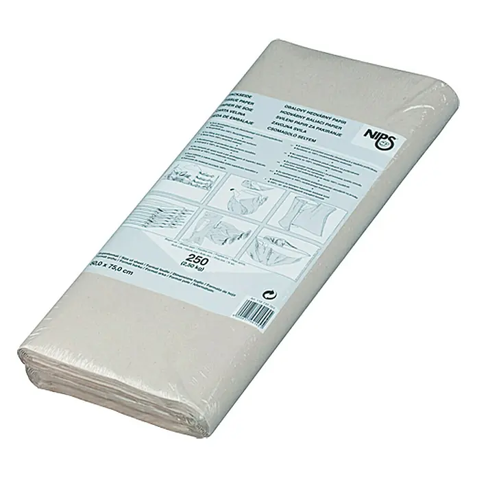 Nips Packpapier - 250 Stk., 0,75 x 0,5 m - Eine Packung NIPS Seidenpapier mit 250 Blatt, ideal zum Verpacken und Schützen empfindlicher Gegenstände.