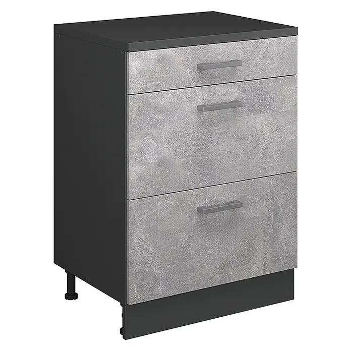 Küchenschrank für Dachschrägen R-Line 60 cm Beton Art.-Nr. 61698 - 