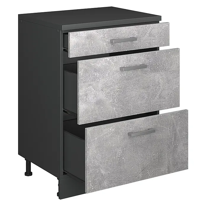 Küchenschrank für Dachschrägen R-Line 60 cm Beton Art.-Nr. 61698 - 