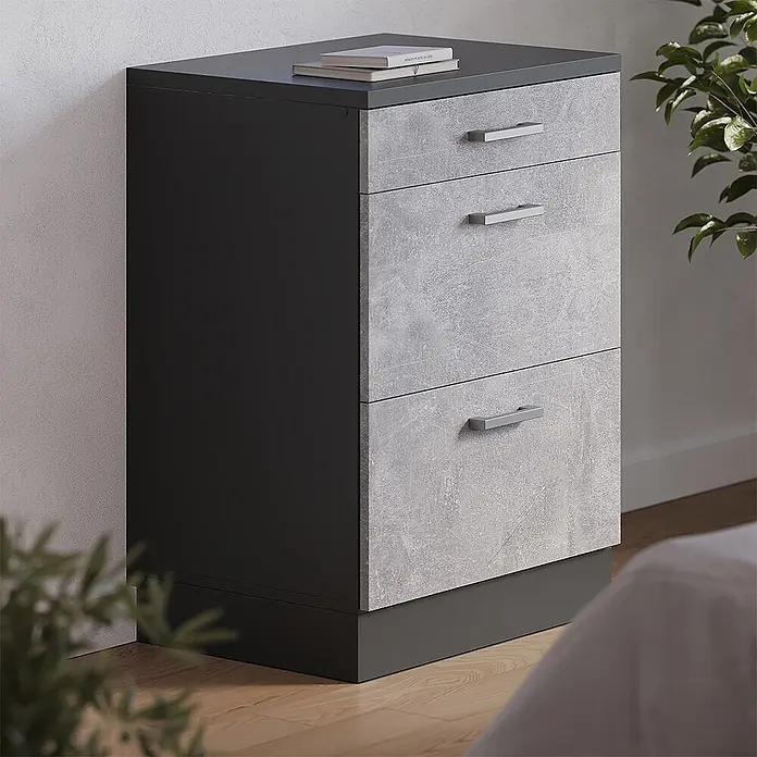Küchenschrank für Dachschrägen R-Line 60 cm Beton Art.-Nr. 61698 - 