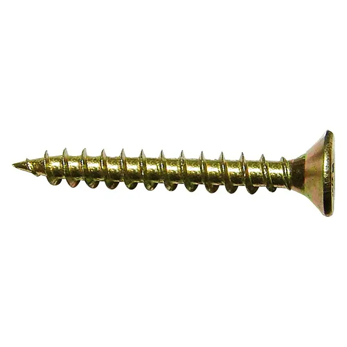 Profi Depot Tornillo para madera - Ø x L: 4 x 45 mm, 500 ud., Zincado, Ranura en forma de cruz Pozidriv - Tornillo para madera dorado con cabeza avellanada y Phillips.