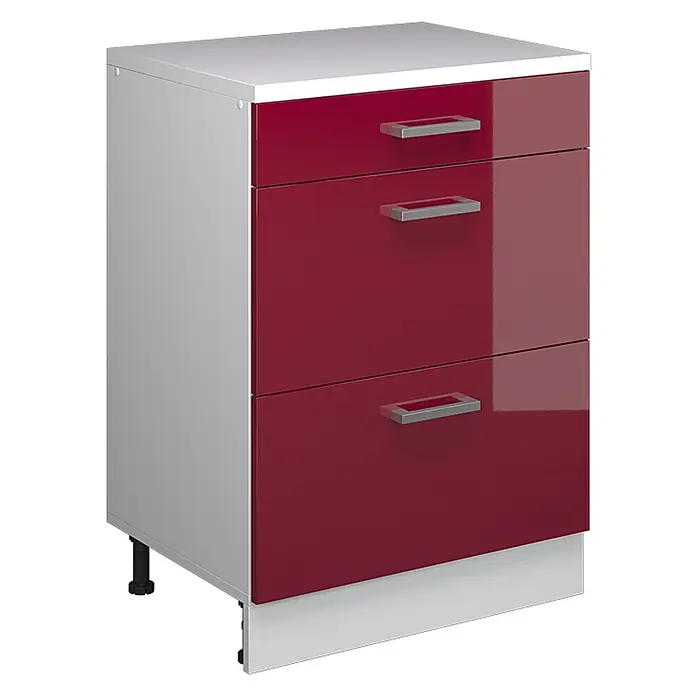 Küchenschrank für Dachschrägen R-Line 60 cm Rot Hochglanz Art.-Nr. 61731 - 