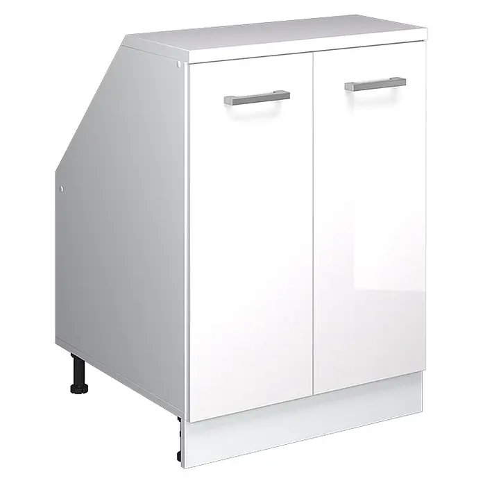 Küchenschrank für Dachschrägen R-Line 60 cm Weiß Hochglanz Art.-Nr. 59964 - 