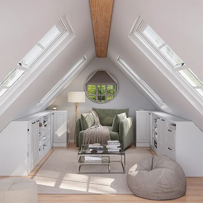 Küchenschrank für Dachschrägen R-Line 75.6 cm Weiß Landhaus Art.-Nr. 60514 - 