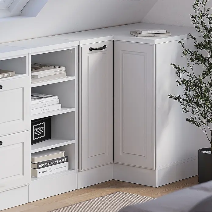 Küchenschrank für Dachschrägen R-Line 75.6 cm Weiß Landhaus Art.-Nr. 60514 - 
