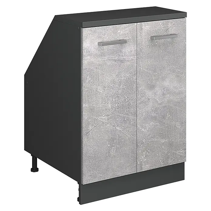 Küchenschrank für Dachschrägen R-Line 60 cm Beton Art.-Nr. 60037 - 