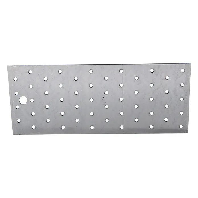 Stabilit Pletina de ensamblaje - 300 x 100 mm, 1 ud., Espesor: 2 mm - Placa metálica con numerosos agujeros, ideal para construcciones y fijaciones. Versátil y robusta.