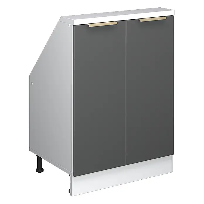 Küchenschrank für Dachschrägen R-Line 60 cm Anthrazit-Gold Art.-Nr. 60633 - 