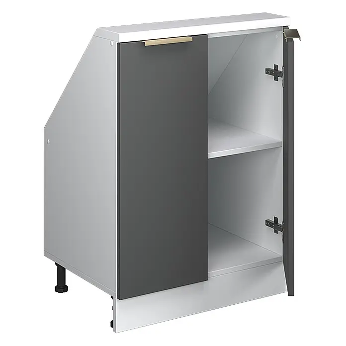 Küchenschrank für Dachschrägen R-Line 60 cm Anthrazit-Gold Art.-Nr. 60633 - 