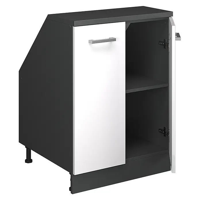 Küchenschrank für Dachschrägen R-Line 60 cm Weiß Hochglanz Art.-Nr. 60229 - 
