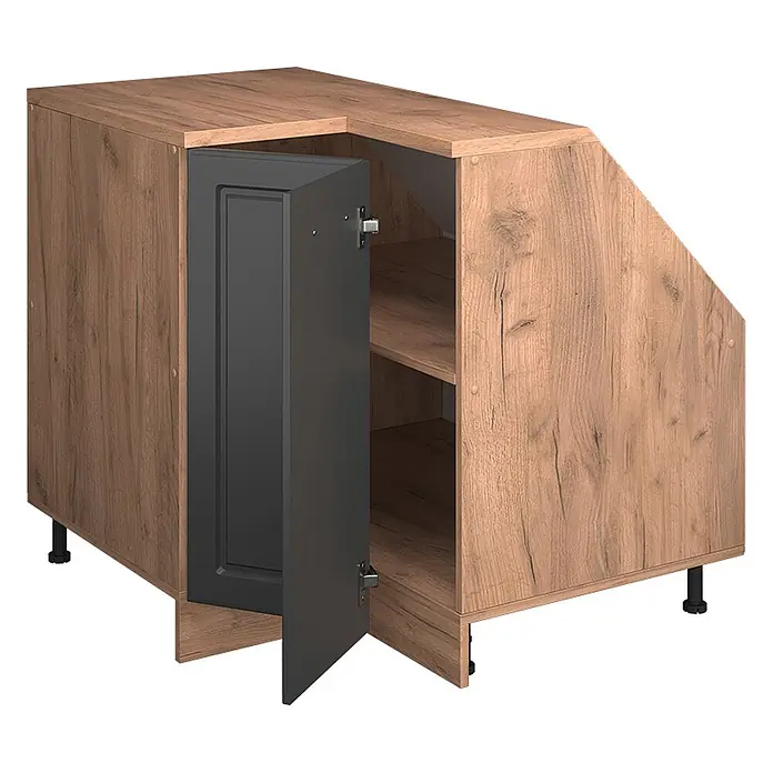 Vicco Eck-Küchenschrank für Dachschrägen R-Line Anthrazit Landhaus 75.6 cm - 
