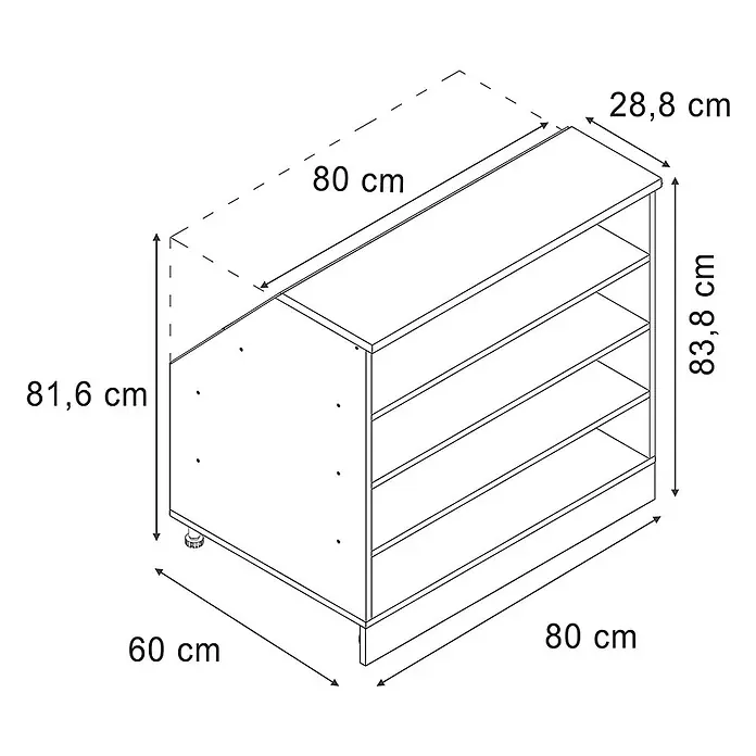 Küchenschrank für Dachschrägen R-Line 60 cm Anthrazit Art.-Nr. 60479 - 