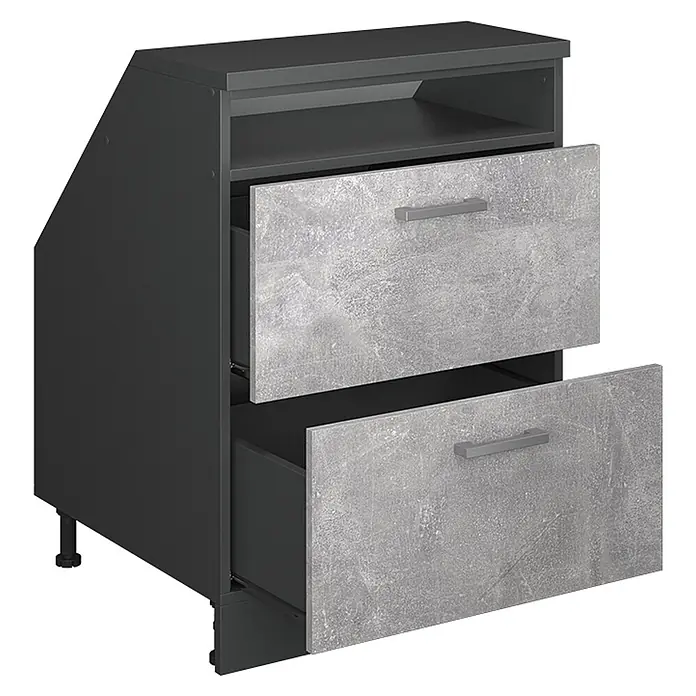 Küchenschrank für Dachschrägen R-Line 60 cm Beton Art.-Nr. 60223 - 