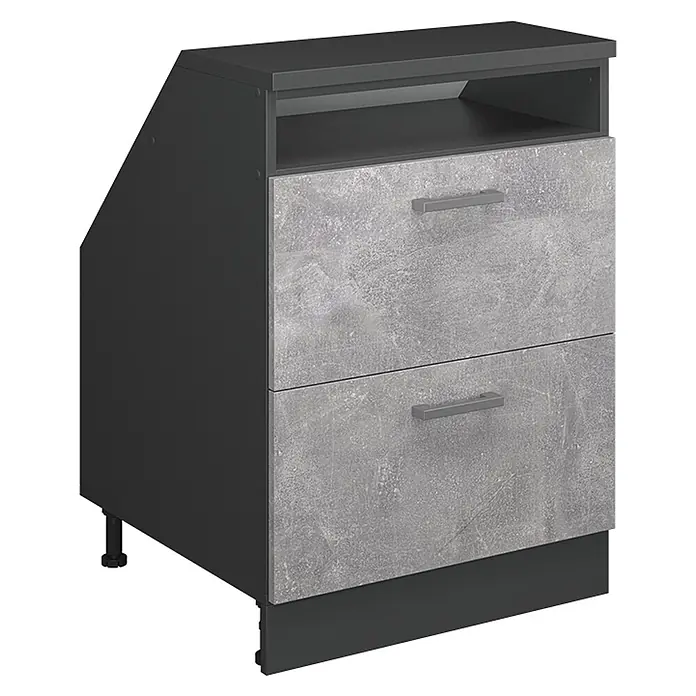 Küchenschrank für Dachschrägen R-Line 60 cm Beton Art.-Nr. 60223 - 
