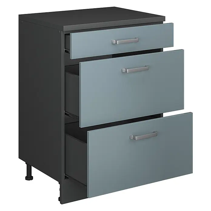 Küchenschrank für Dachschrägen R-Line 60 cm Blau-Grau Art.-Nr. 61703 - 