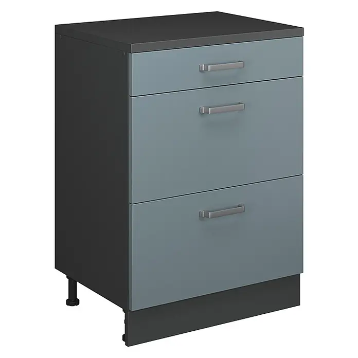 Küchenschrank für Dachschrägen R-Line 60 cm Blau-Grau Art.-Nr. 61703 - 