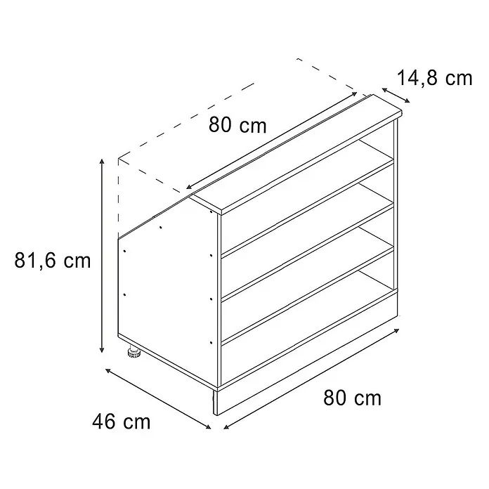 Küchenschrank für Dachschrägen R-Line 80 cm Anthrazit Art.-Nr. 60688 - 