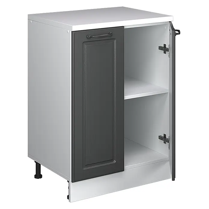 Vicco Küchenschrank für Dachschrägen R-Line, Anthrazit Landhaus, 60 cm - 