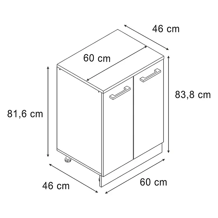Küchenschrank für Dachschrägen R-Line 60 cm Artisan-Eiche Art.-Nr. 61757 - 