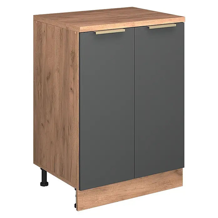 Küchenschrank für Dachschrägen R-Line 60 cm Anthrazit-Gold Art.-Nr. 61754 - 