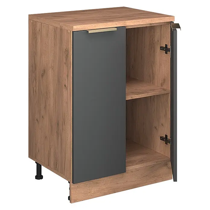 Küchenschrank für Dachschrägen R-Line 60 cm Anthrazit-Gold Art.-Nr. 61754 - 