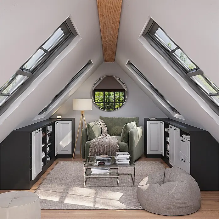 Küchenschrank für Dachschrägen R-Line 75.6 cm Weiß Landhaus Art.-Nr. 60086 - 