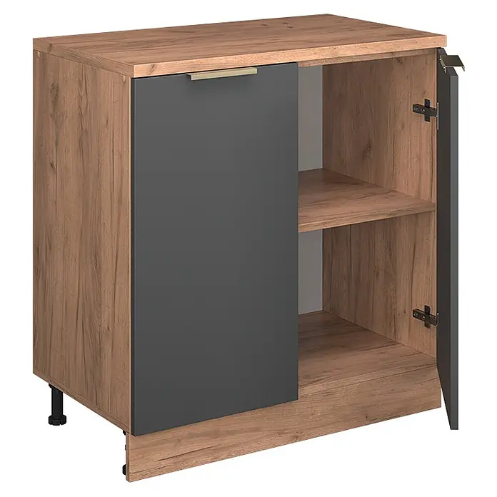 Küchenschrank für Dachschrägen R-Line 80 cm Anthrazit-Gold Art.-Nr. 61799 - 