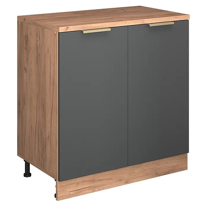 Küchenschrank für Dachschrägen R-Line 80 cm Anthrazit-Gold Art.-Nr. 61799 - 
