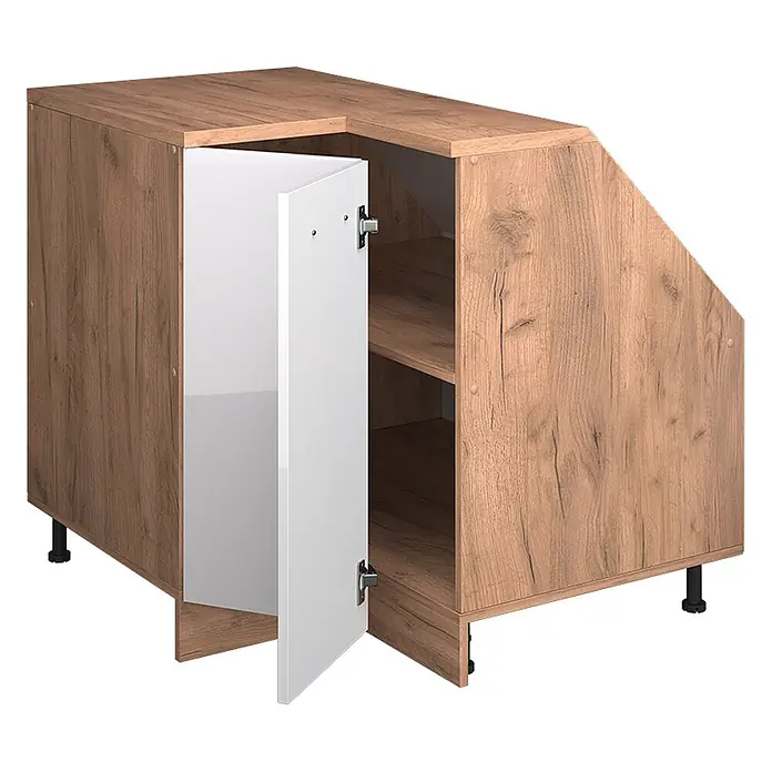 Küchenschrank für Dachschrägen R-Line 75.6 cm Weiß Hochglanz Art.-Nr. 60475 - 