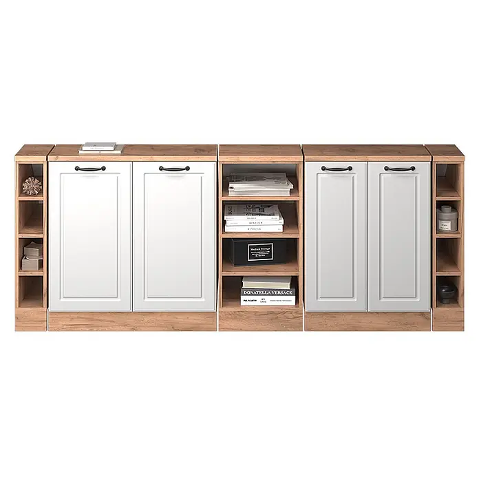 Küchenschrank für Dachschrägen R-Line 210 cm Weiß Landhaus Art.-Nr. 60303 - 