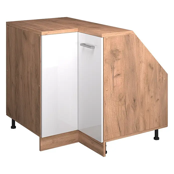 Küchenschrank für Dachschrägen R-Line 75.6 cm Weiß Hochglanz Art.-Nr. 60475 - 