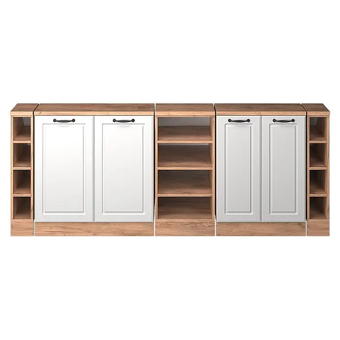 Küchenschrank für Dachschrägen R-Line 210 cm Weiß Landhaus Art.-Nr. 60303 - 