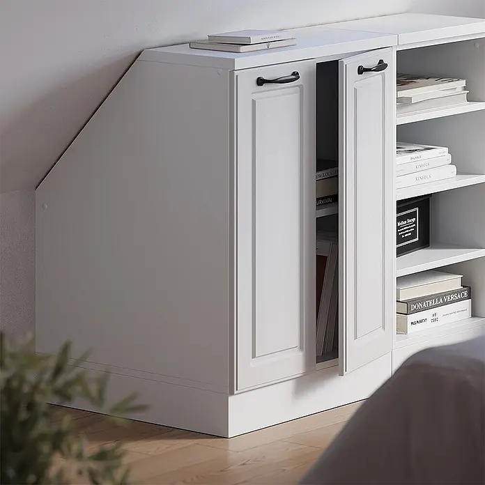 Küchenschrank für Dachschrägen R-Line 60 cm Weiß Landhaus Art.-Nr. 60275 - 