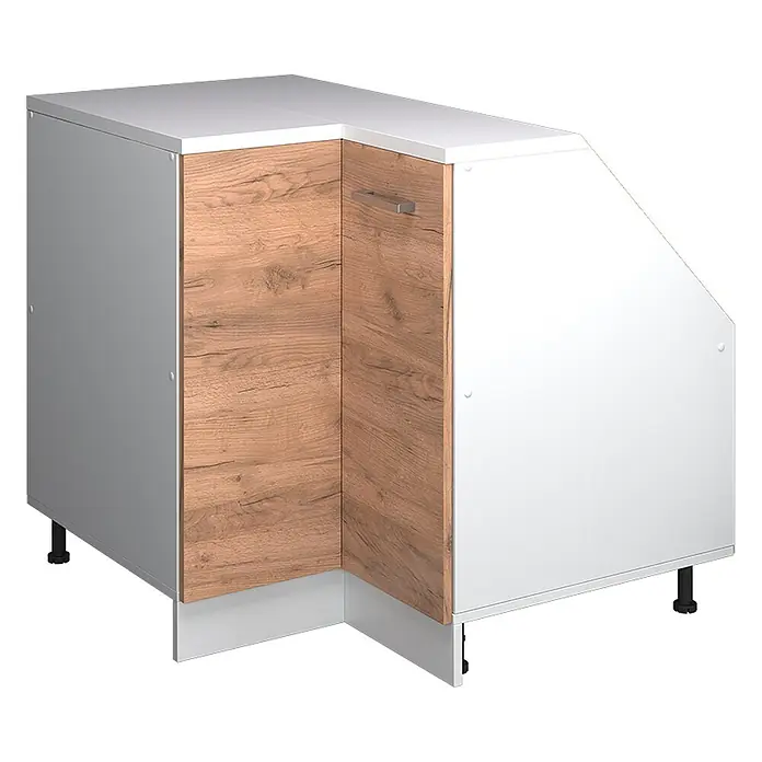 Vicco Eck-Küchenschrank für Dachschrägen R-Line, Goldkraft Eiche, 75.6 cm - 