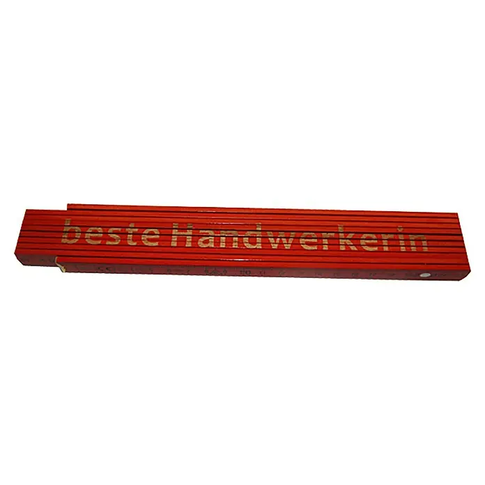 Zollstock - Aufdruck: Beste Handwerkerin, 2 m - Der rote Zollstock mit der Aufschrift "beste Handwerkerin" ist ein schönes Geschenk für Handwerkerinnen.