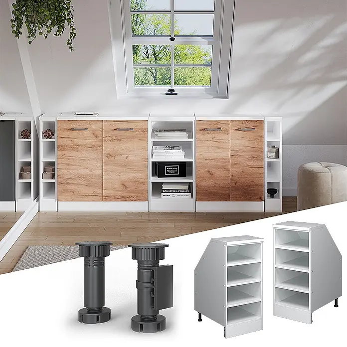 Küchenschrank für Dachschrägen R-Line 60 cm Weiß Art.-Nr. 59975 - 