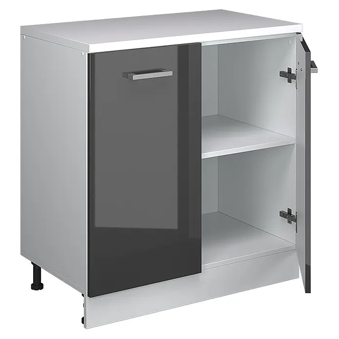 Vicco Küchenschrank für Dachschrägen R-Line, Anthrazit Hochglanz, 80 cm - 