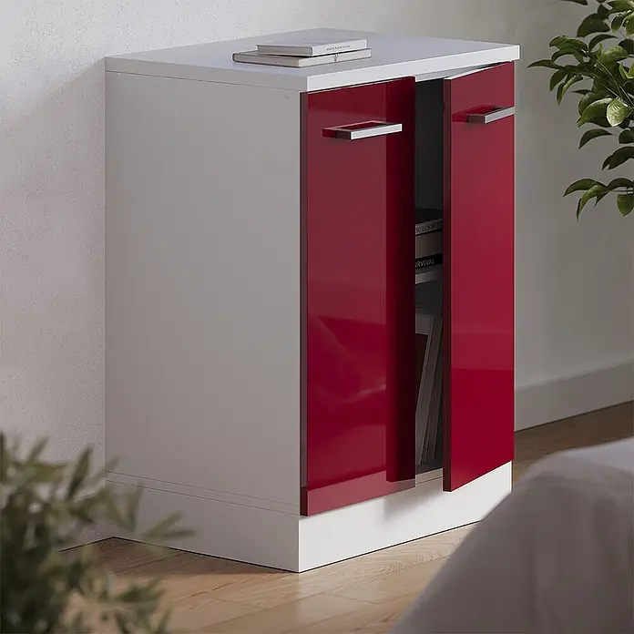 Küchenschrank für Dachschrägen R-Line 60 cm Rot Hochglanz Art.-Nr. 61776 - 