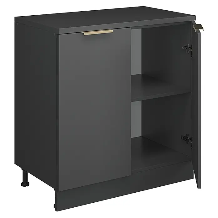 Küchenschrank für Dachschrägen R-Line 80 cm Anthrazit-Gold Art.-Nr. 61784 - 